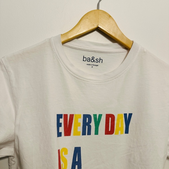ba&sh “Every Day is a Second Chance” Graphic Tee - Size 2 - Picture 2 of 8
